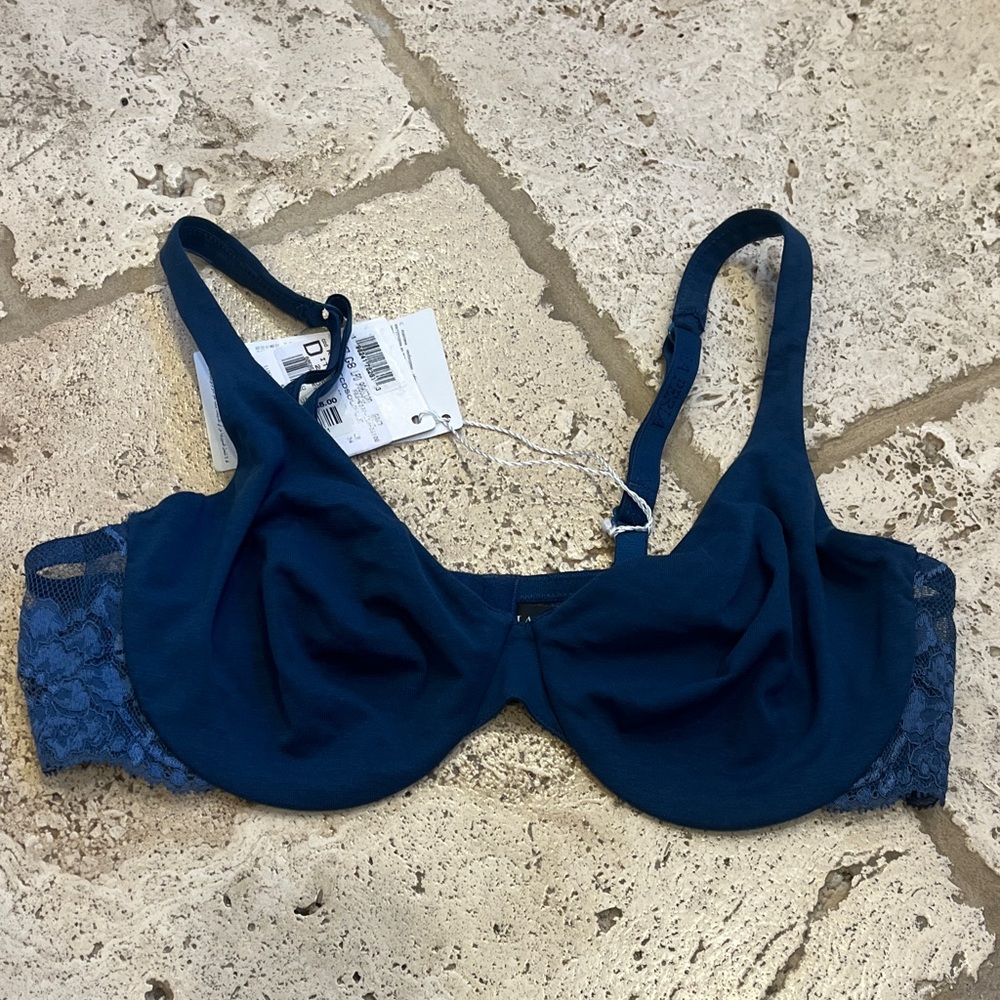 La Perla Women’s Navy Underwire Lace-Back Bra NWT